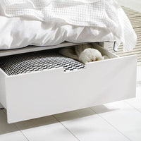 NORDLI - Bed frame with storage, white, 140x200 cm - best price from Maltashopper.com 40349847