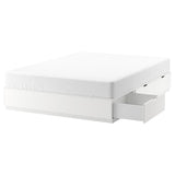 NORDLI bed frame with storage, white, 160x200 cm