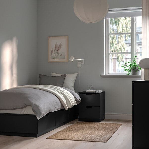 Ikea NORDLI - Bed frame/container/material, anthracite/Åkrehamn semi-rigid, , 90x200 cm