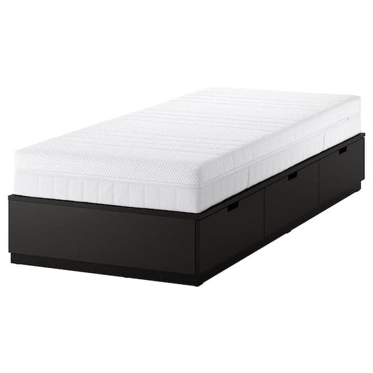 Ikea NORDLI - Bed frame/container/material, anthracite/Åkrehamn semi-rigid, , 90x200 cm