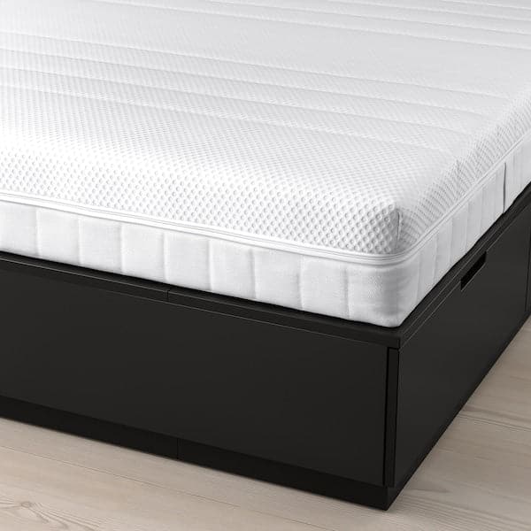 Ikea NORDLI - Bed frame/container/material, anthracite/Åkrehamn semi-rigid, , 160x200 cm