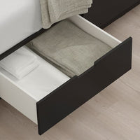 NORDLI - Bed frame/container/material, anthracite/Vågstranda extra-rigid, , 140x200 cm - best price from Maltashopper.com 99537813