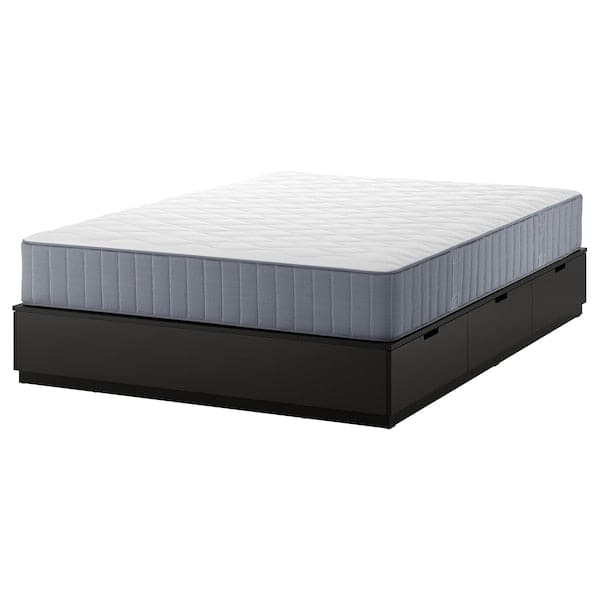 Ikea NORDLI - Bed frame/container/material, anthracite/Vågstranda extra-rigid, ,