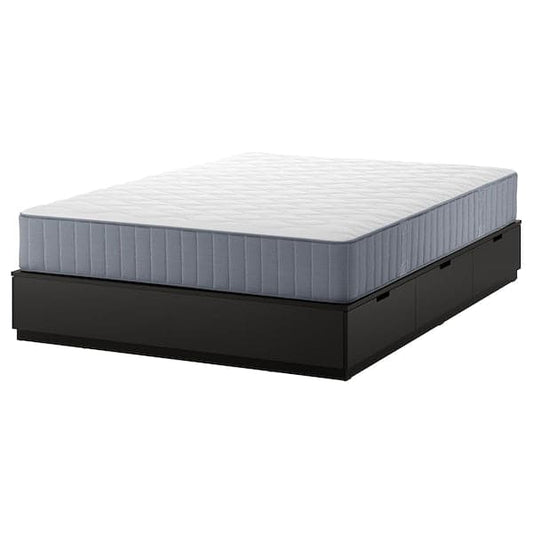 Ikea NORDLI - Bed frame/container/material, anthracite/Vågstranda extra-rigid, ,