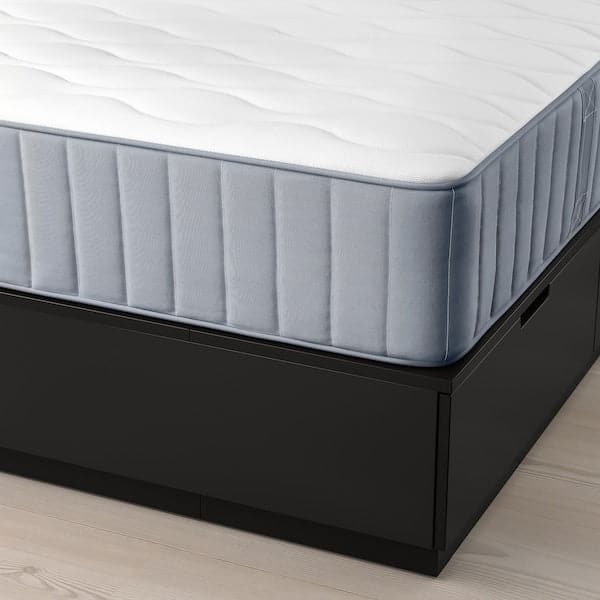 Ikea NORDLI - Bed frame/container/material, anthracite/Vågstranda extra-rigid, ,