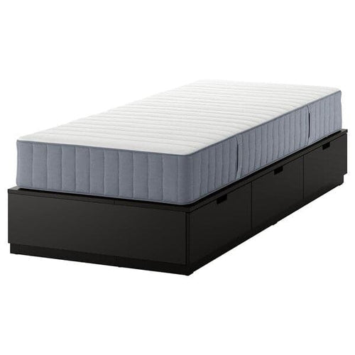 NORDLI - Bed frame/container/material, anthracite/Valevåg extra-rigid, , 90x200 cm