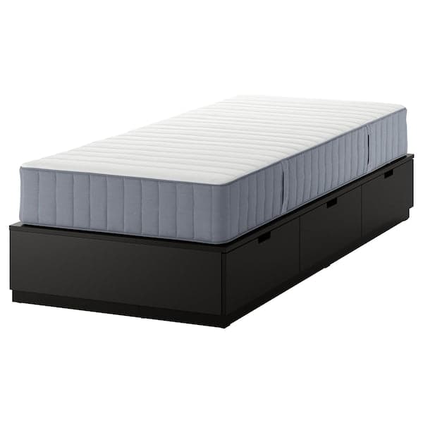 NORDLI - Bed frame/container/material, anthracite/Valevåg rigid, , 90x200 cm - best price from Maltashopper.com 79536881