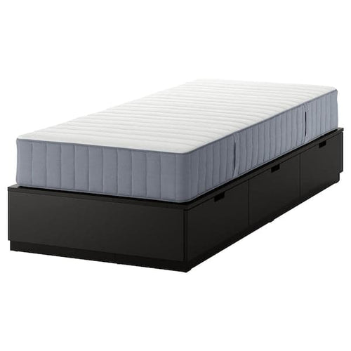 NORDLI - Bed frame/container/material, anthracite/Valevåg rigid, , 90x200 cm
