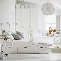 NORDLI - Bed frame/container/material, white/Åkrehamn semi-rigid, , 140x200 cm - best price from Maltashopper.com 99537686
