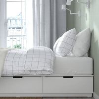NORDLI - Bed frame/container/material, white/Åkrehamn semi-rigid, , 160x200 cm - best price from Maltashopper.com 49537716