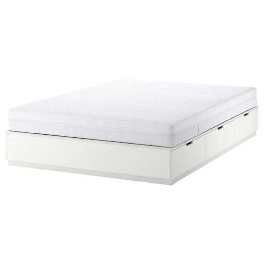 Ikea NORDLI - Bed frame/container/material, white/Åkrehamn semi-rigid, , 160x200 cm