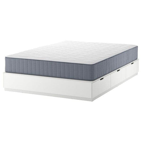 NORDLI - Bed frame/container/material, white/Vågstranda extra-rigid, , 160x200 cm
