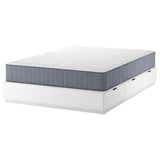 NORDLI bed frame with storage and mattress, white/Vågstranda firm, 160x200 cm