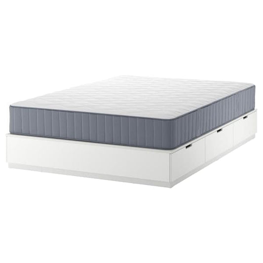 Ikea NORDLI - Bed frame/container/material, white/Vågstranda rigid, , 160x200 cm