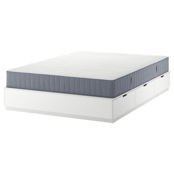 Ikea NORDLI - Bed frame/container/material, white/Valevåg rigid, , 160x200 cm