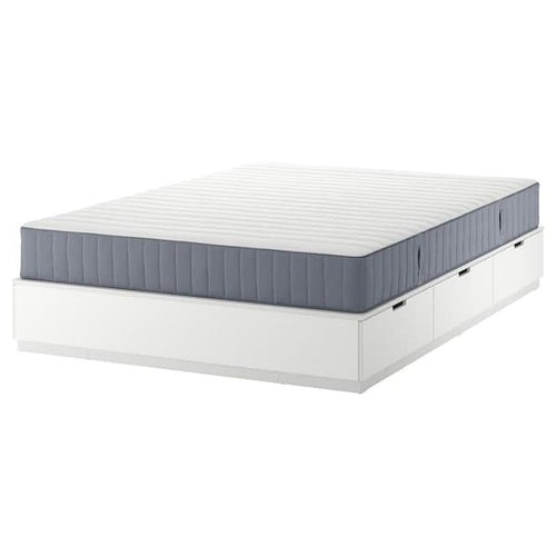 NORDLI - Bed frame/container/material, white/Valevåg rigid, , 160x200 cm