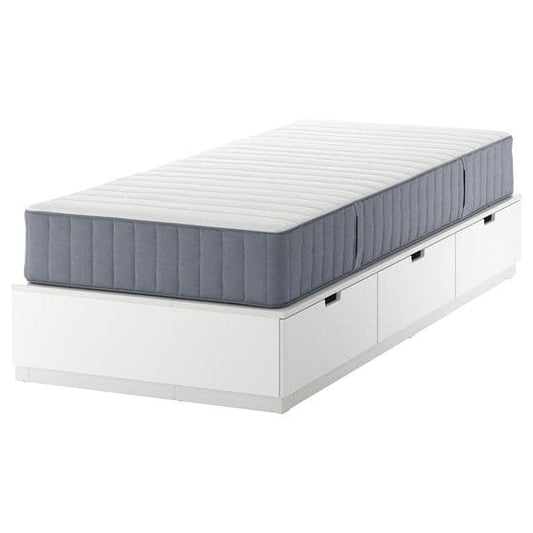 Ikea NORDLI - Bed frame/container/material, white/Valevåg rigid, , 90x200 cm