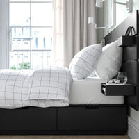 NORDLI - Bed frame/container/material, with anthracite headboard/Vågstranda extra-rigid, , 160x200 cm - best price from Maltashopper.com 19541772