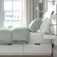 NORDLI - Bed frame/container/material, with white/Åkrehamn rigid headboard, , 160x200 cm - best price from Maltashopper.com 69536872