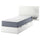 NORDLI bed frame with storage and mattress, with headboard white/Vågstranda extra firm, 90x200 cm