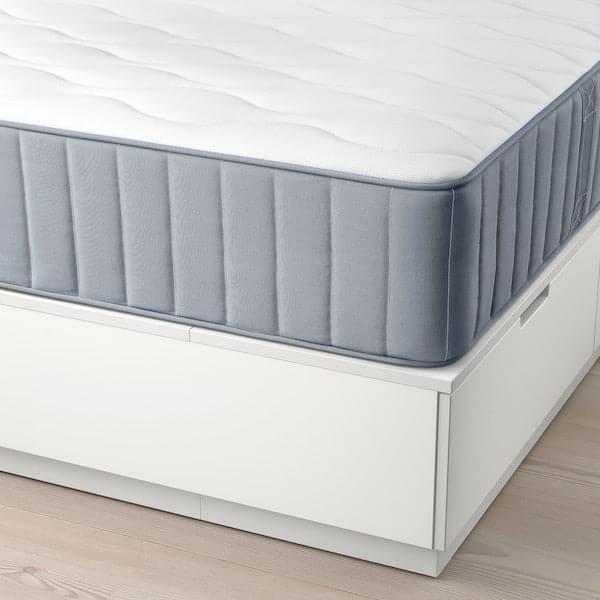 Ikea NORDLI - Bed frame/container/material, with extra-rigid white/Vågstranda headboard, , 160x200 cm