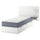 NORDLI bed frame with storage and mattress, with headboard white/Valevåg firm, 90x200 cm