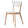 NORDMYRA chair, white/birch, 39x81x51 cm