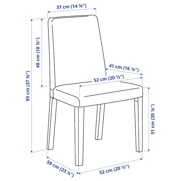 Ikea NORDVIKEN / BERGMUND - Table and 4 chairs, 152/223 cm