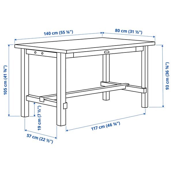Ikea NORDVIKEN / BERGMUND - Table and 4 bar stools ,