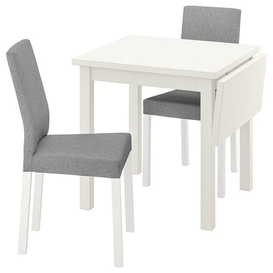 Ikea NORDVIKEN / KÄTTIL Table and 2 chairs - white/Knisa light grey 74/104 cm ,