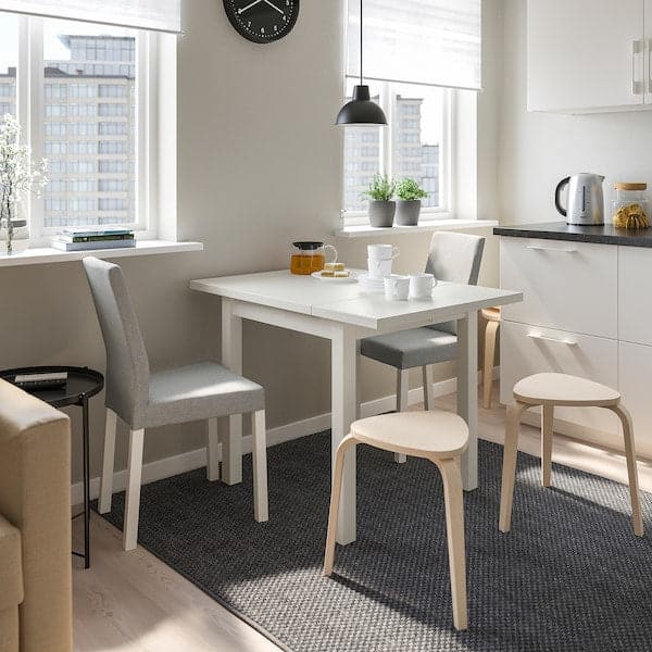 Ikea NORDVIKEN / KÄTTIL Table and 2 chairs - white/Knisa light grey 74/104 cm ,