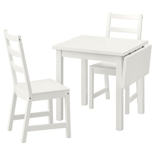 Ikea NORDVIKEN / NORDVIKEN - Table and 2 chairs, white/white, 74/104x74 cm