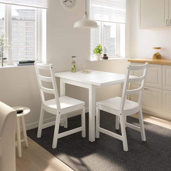 Ikea NORDVIKEN / NORDVIKEN - Table and 2 chairs, white/white, 74/104x74 cm