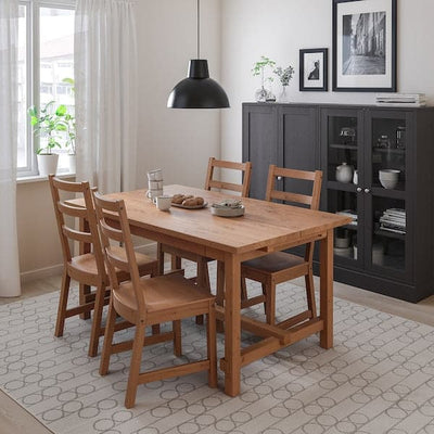 NORDVIKEN / NORDVIKEN - Table and 4 chairs, antique stain/antique stain, 152/223x95 cm - best price from Maltashopper.com 39386647