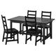 NORDVIKEN / NORDVIKEN table and 4 chairs, black/black, 152/223x95 cm