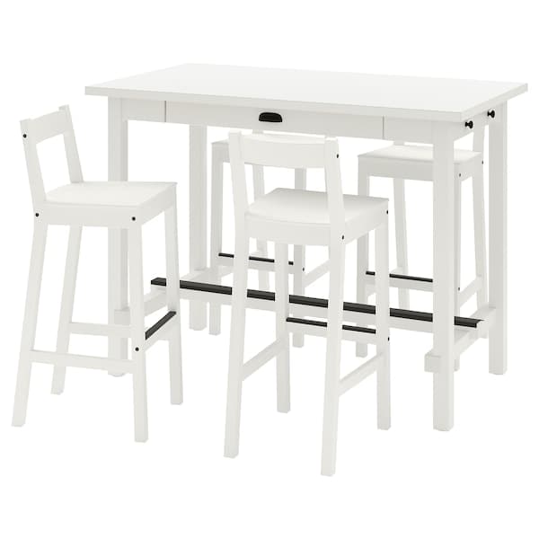 NORDVIKEN / NORDVIKEN - Bar table and 4 bar stools, white/white - best price from Maltashopper.com 19333527
