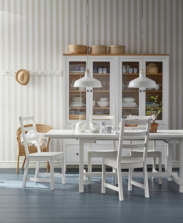NORDVIKEN / NORDVIKEN Table and 6 chairs - white/white 210/289x105 cm , 210/289x105 cm - best price from Maltashopper.com 29304765