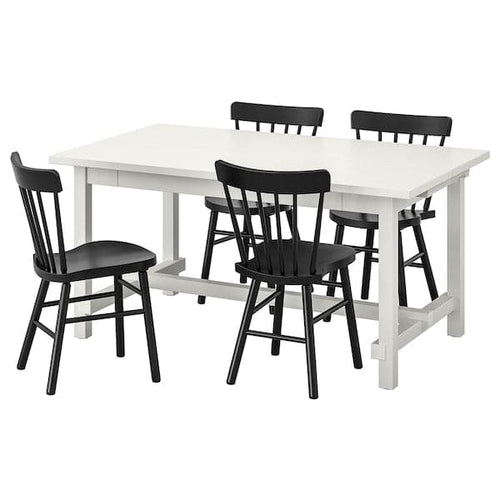 NORDVIKEN / NORRARYD - Table and 4 chairs, white/black, 152/223x95 cm