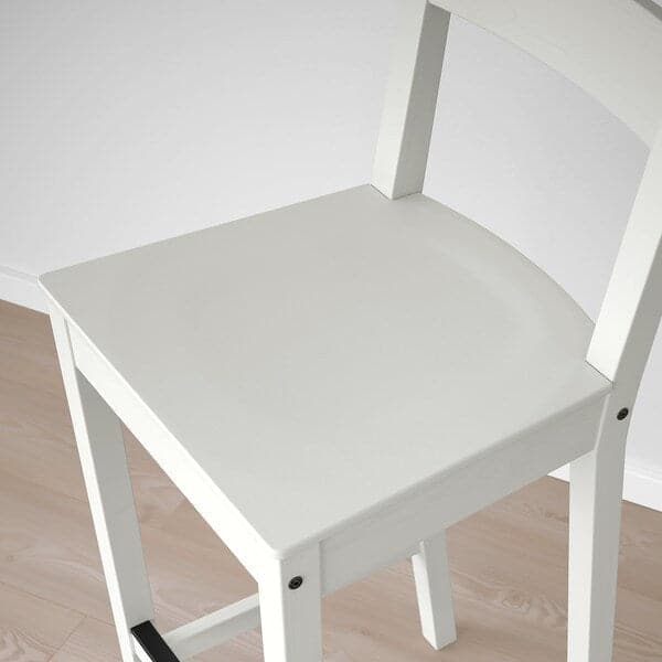 Ikea NORDVIKEN - Bar stool with backrest, white, 75 cm