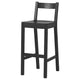 NORDVIKEN bar stool with backrest, black, 75 cm
