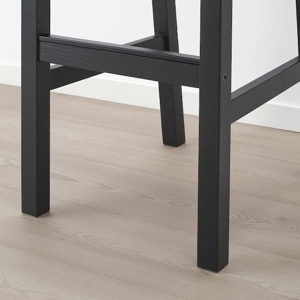Ikea NORDVIKEN Bar stool with backrest - black 75 cm