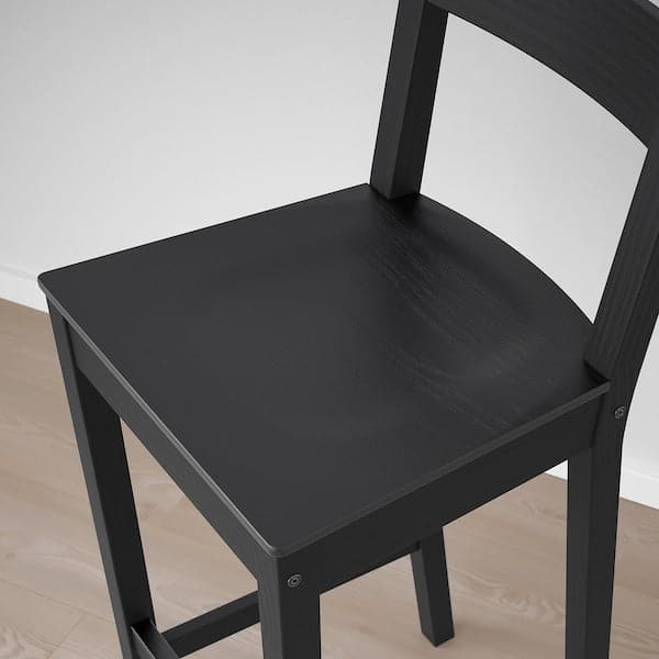 Ikea NORDVIKEN Bar stool with backrest - black 75 cm