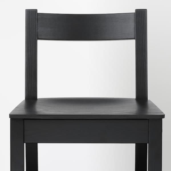 Ikea NORDVIKEN Bar stool with backrest - black 75 cm