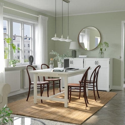 NORDVIKEN / SKOGSBO - Table and 4 chairs, white/dark brown, 152/223 cm - best price from Maltashopper.com 99528210