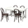 NORDVIKEN / SKOGSBO table and 4 chairs, white/dark brown, 223x40 cm