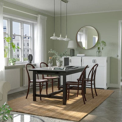 NORDVIKEN / SKOGSBO - Table and 4 chairs, black/dark brown, 152/223 cm - best price from Maltashopper.com 59528207