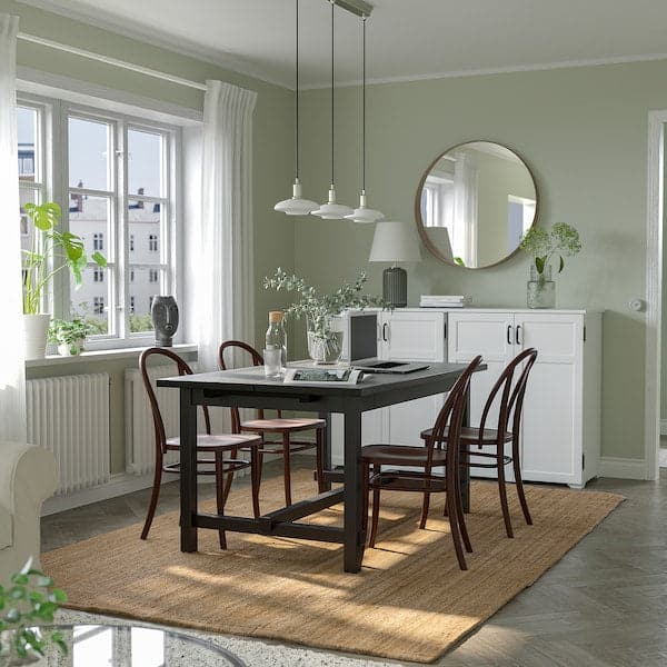 Ikea NORDVIKEN / SKOGSBO - Table and 4 chairs, black/dark brown, 152/223 cm