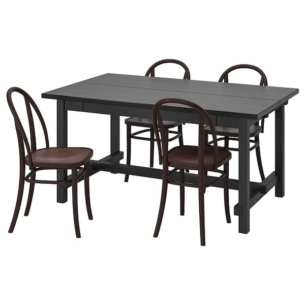 NORDVIKEN / SKOGSBO - Table and 4 chairs, black/dark brown, 152/223 cm - best price from Maltashopper.com 59528207