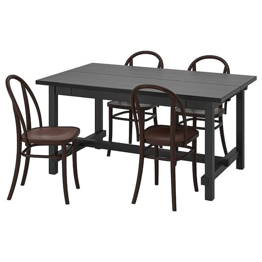 NORDVIKEN / SKOGSBO - Table and 4 chairs, black/dark brown, 152/223 cm - best price from Maltashopper.com 59528207