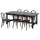 NORDVIKEN / SKOGSBO table and 6 chairs, black/dark brown, 210/289 cm